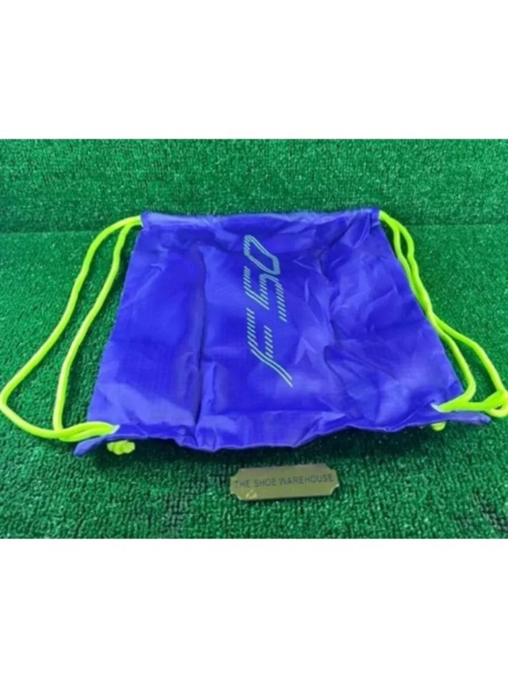 adidas F50 Purple Drawstring Gym Bag Zipper Pocket Adjustable Neon Yellow Strap